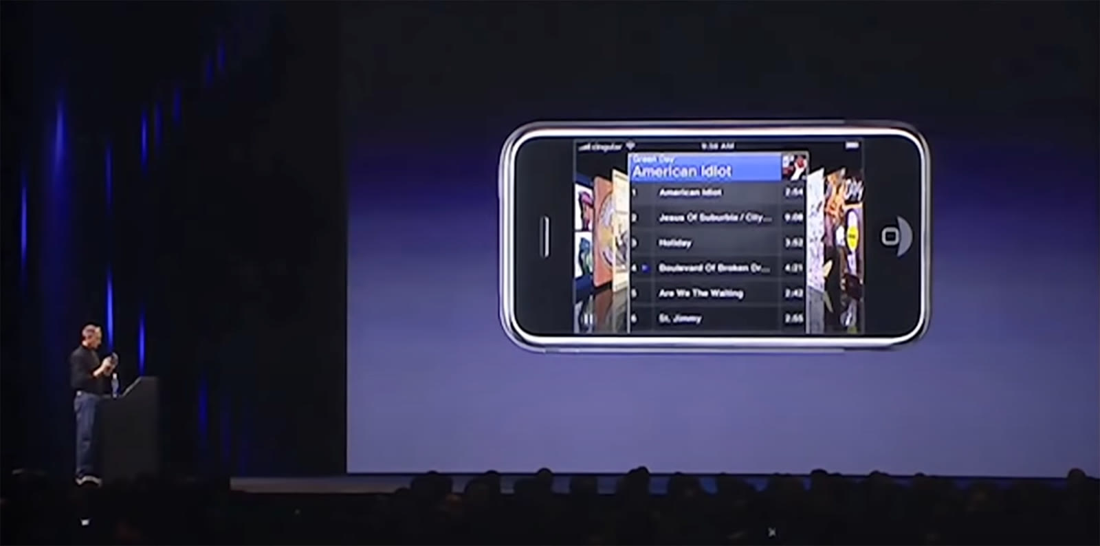 Steve Jobs demonstrating Cover Flow on the original iPhone in January 2007